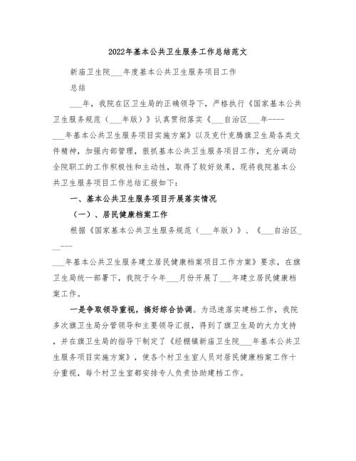 2022年基本公共卫生服务工作总结范文.doc