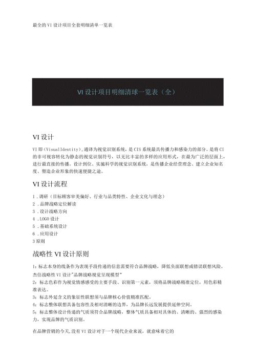 VI设计项目全套明细清单一览表.docx