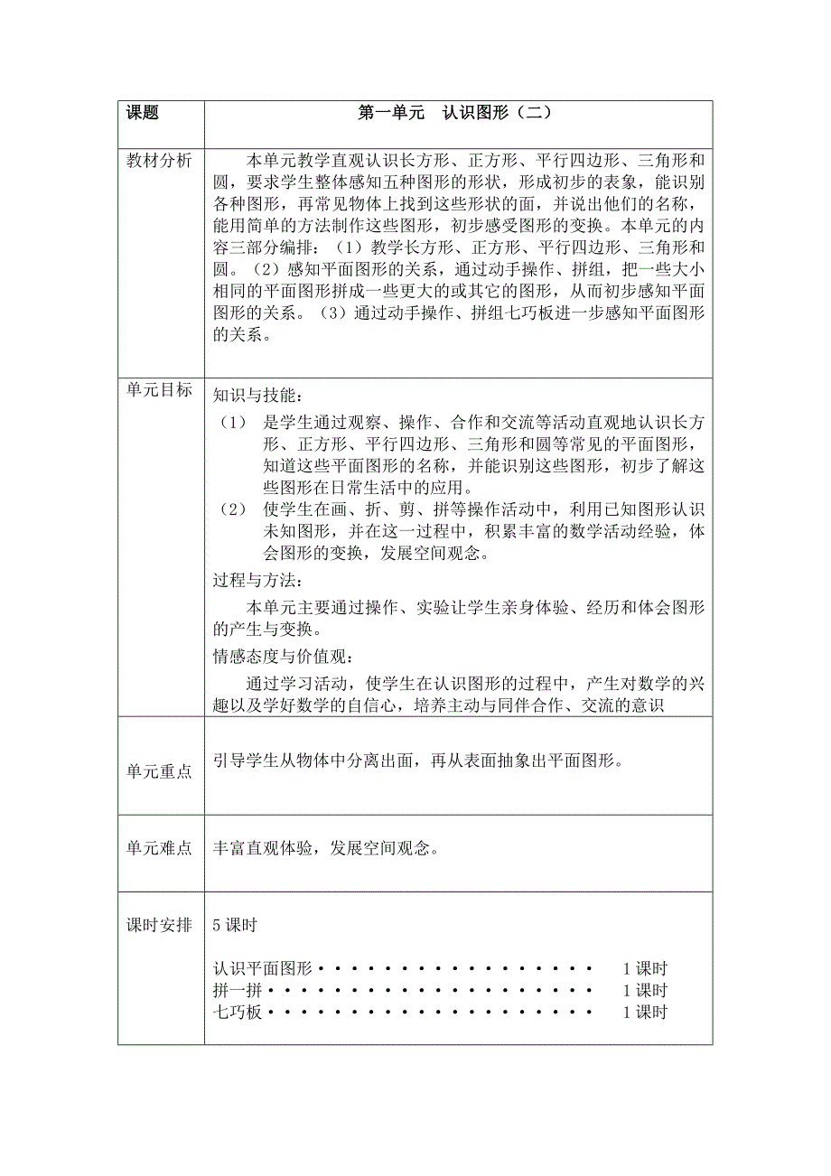 一年级数学下册第一单元教学总目标.doc_第1页