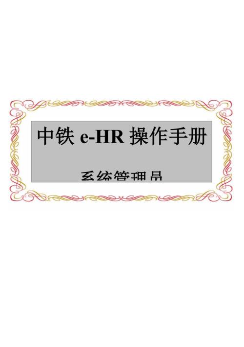 2022年中铁eHR操作手册系统管理员.doc
