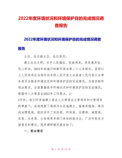 2022年度环境状况和环境保护目标完成情况调查报告.doc