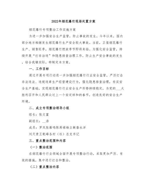 2022年烟花爆竹现场处置方案.doc