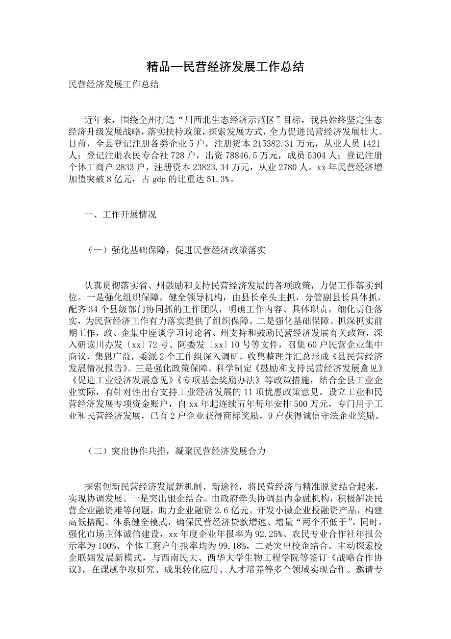 2021年民营经济发展工作总结.doc_第1页