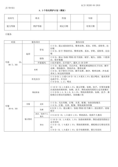 个性化照护计划模版.doc