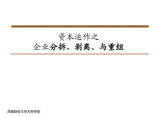 企业的分拆剥离与重组.ppt