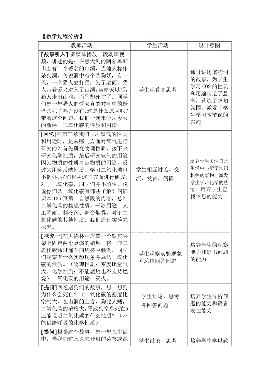 二氧化碳的性质和用途教学设计.doc_第2页