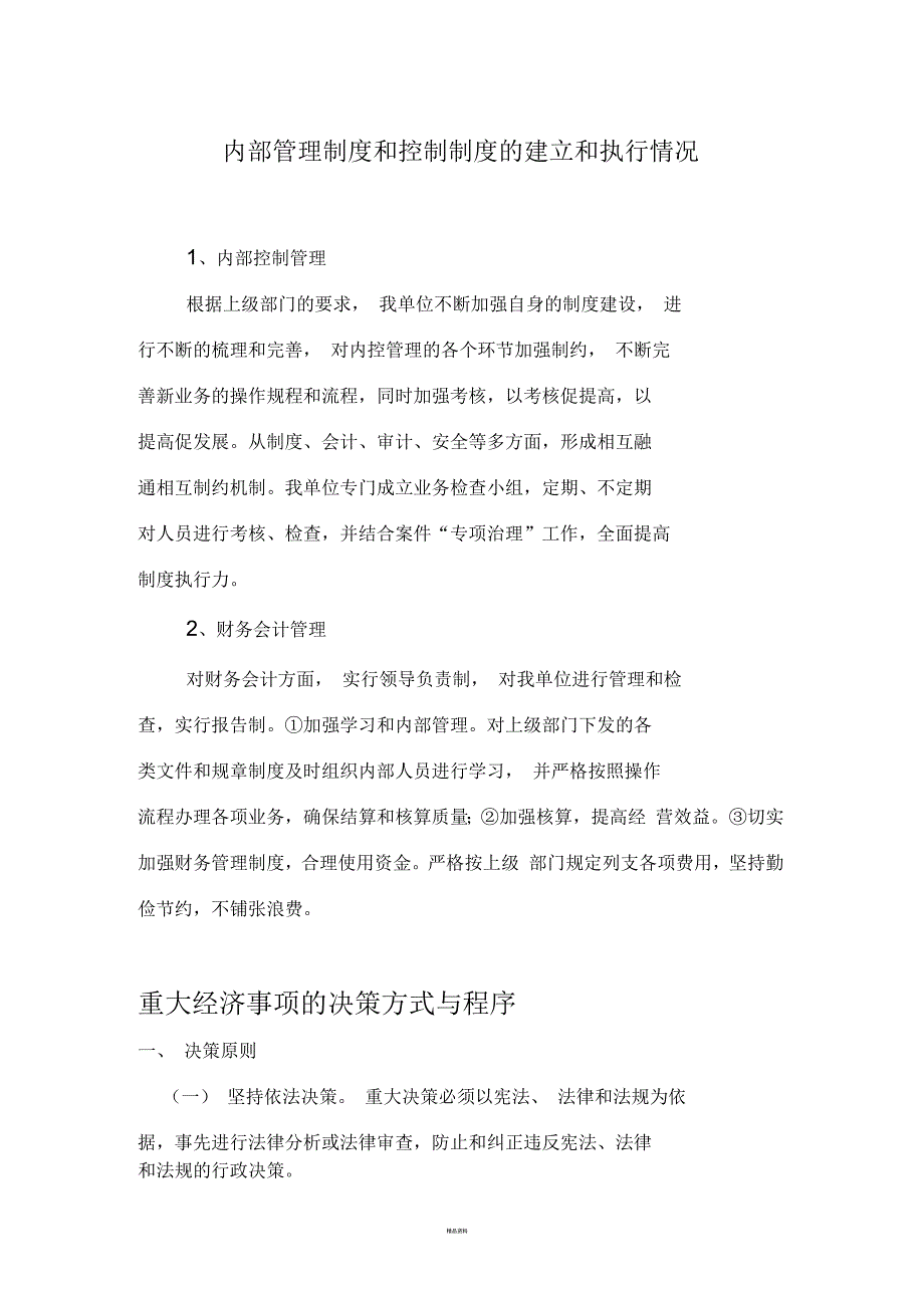 内控制度的执行情况.docx_第1页