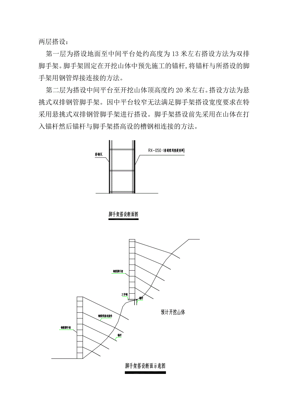 四川某高速公路入口土石方工程施工防护方案脚手架搭设示意图.doc_第3页
