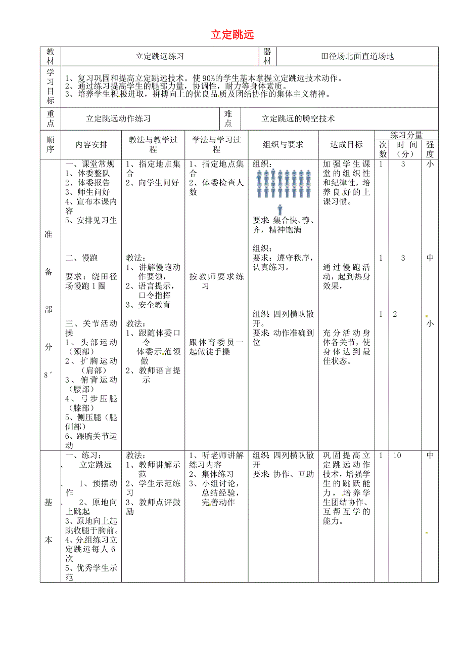 九年级体育立定跳远教案.doc_第1页
