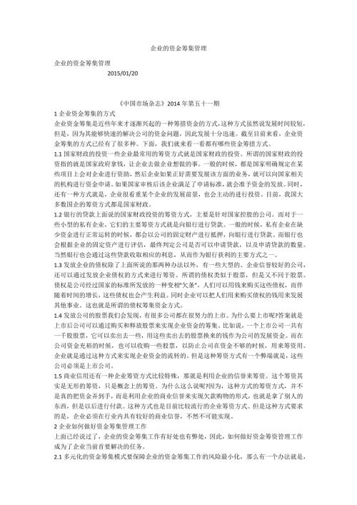 企业的资金筹集管理.docx