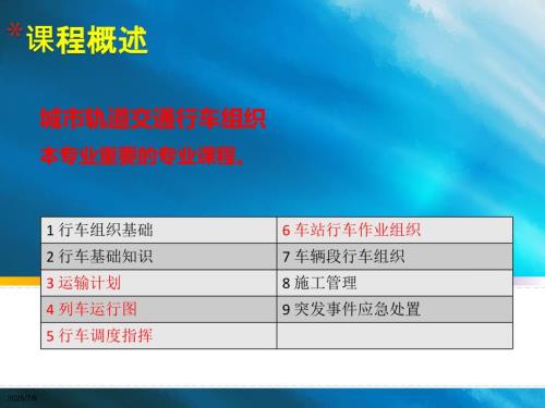城市轨道交通行车组织概述.ppt