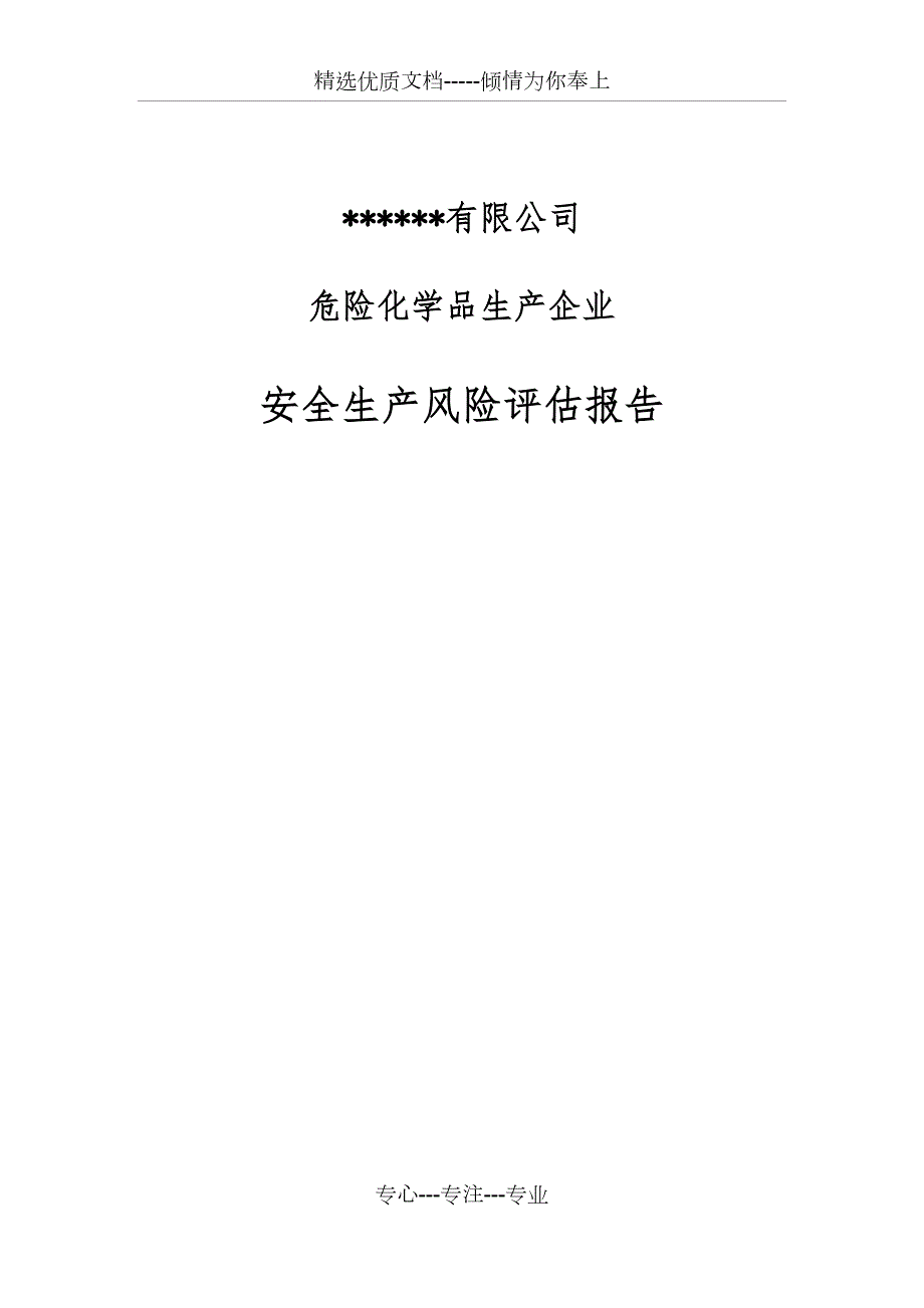 危险化学品生产企业安全生产风险评估报告.docx_第1页