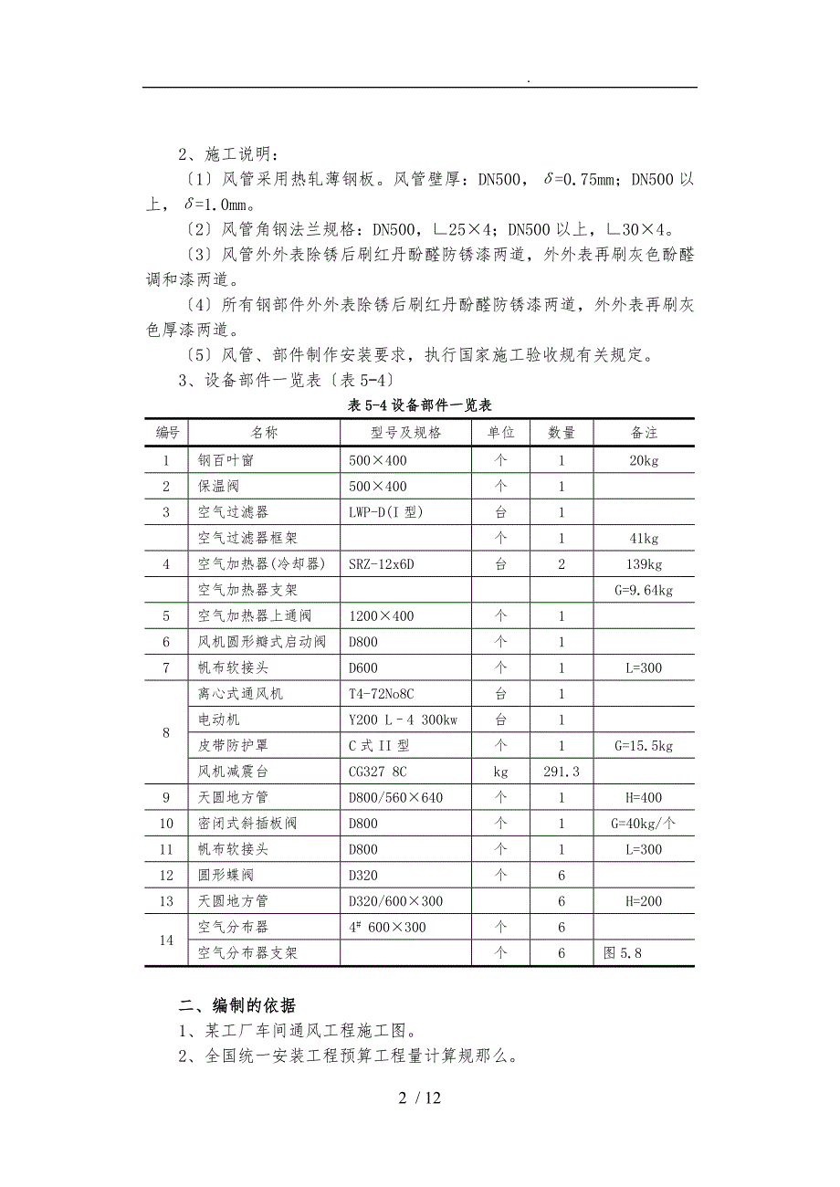 安装工程估价实训报告.doc_第2页