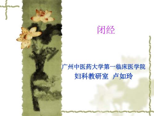 中医妇科闭经PPT课件.ppt