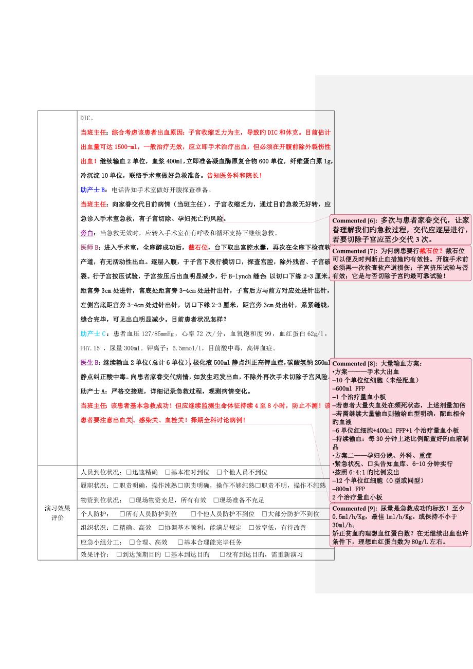 产后大出血患者时应急预案演练记录.doc_第3页