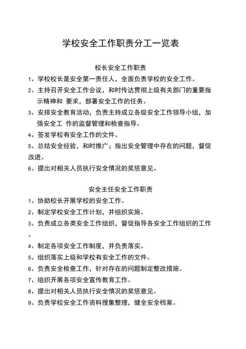 学校安全工作职责分工.doc