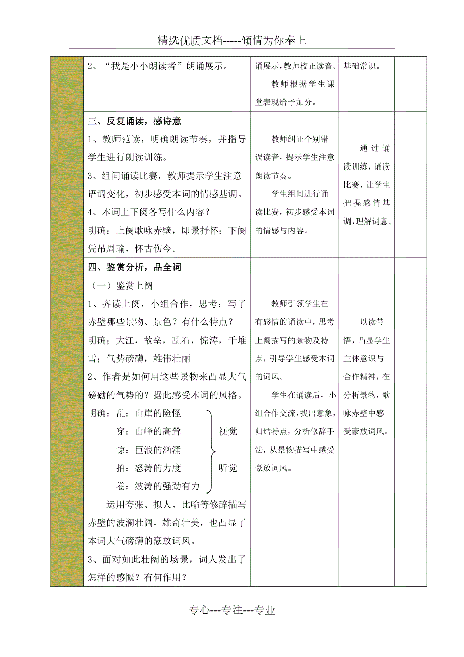 中职语文基础模块念奴娇赤壁怀古教学设计.docx_第3页