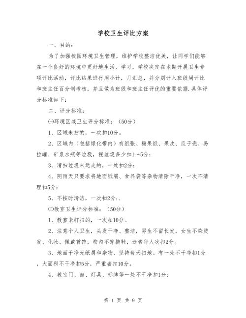 学校卫生评比方案.doc
