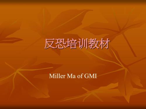 反恐培训教材PPT课件.ppt