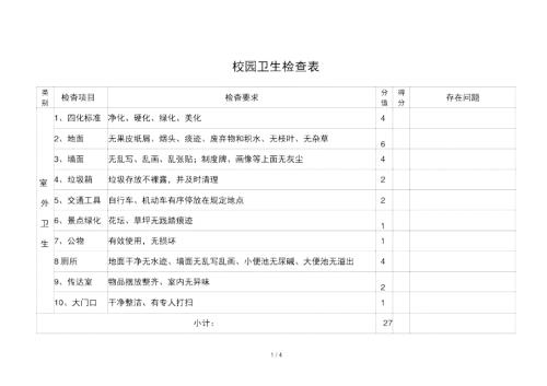学校卫生检查表.doc