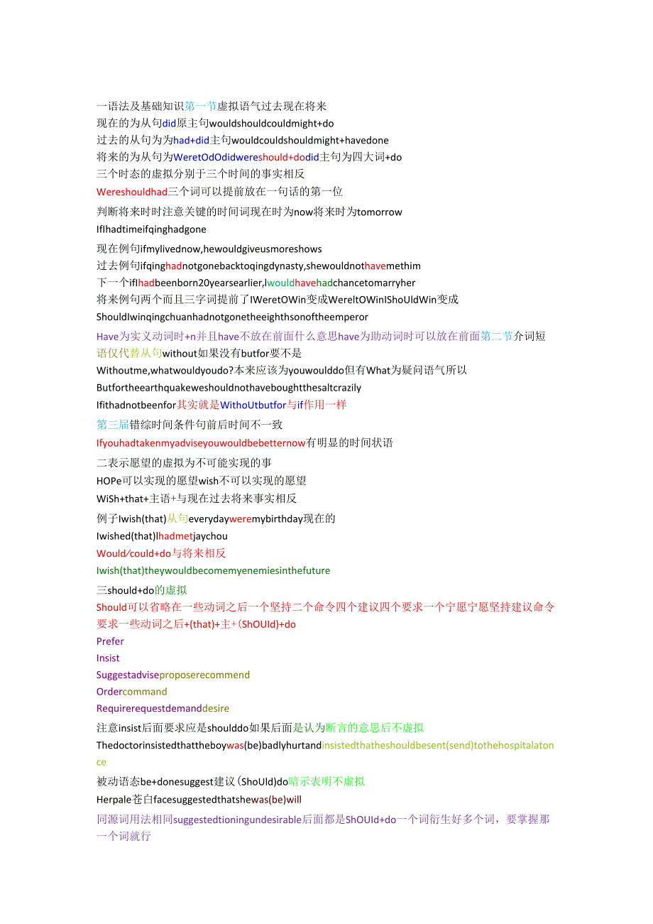 一语法及基础知识 第一节 虚拟语气 过去 现在 将来.docx_第1页