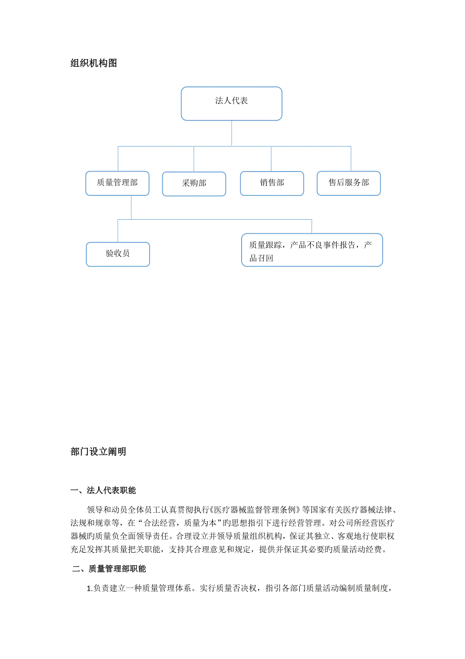 医疗器械组织机构与部门设置说明.docx_第1页