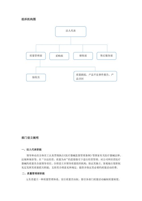 医疗器械组织机构与部门设置说明.docx