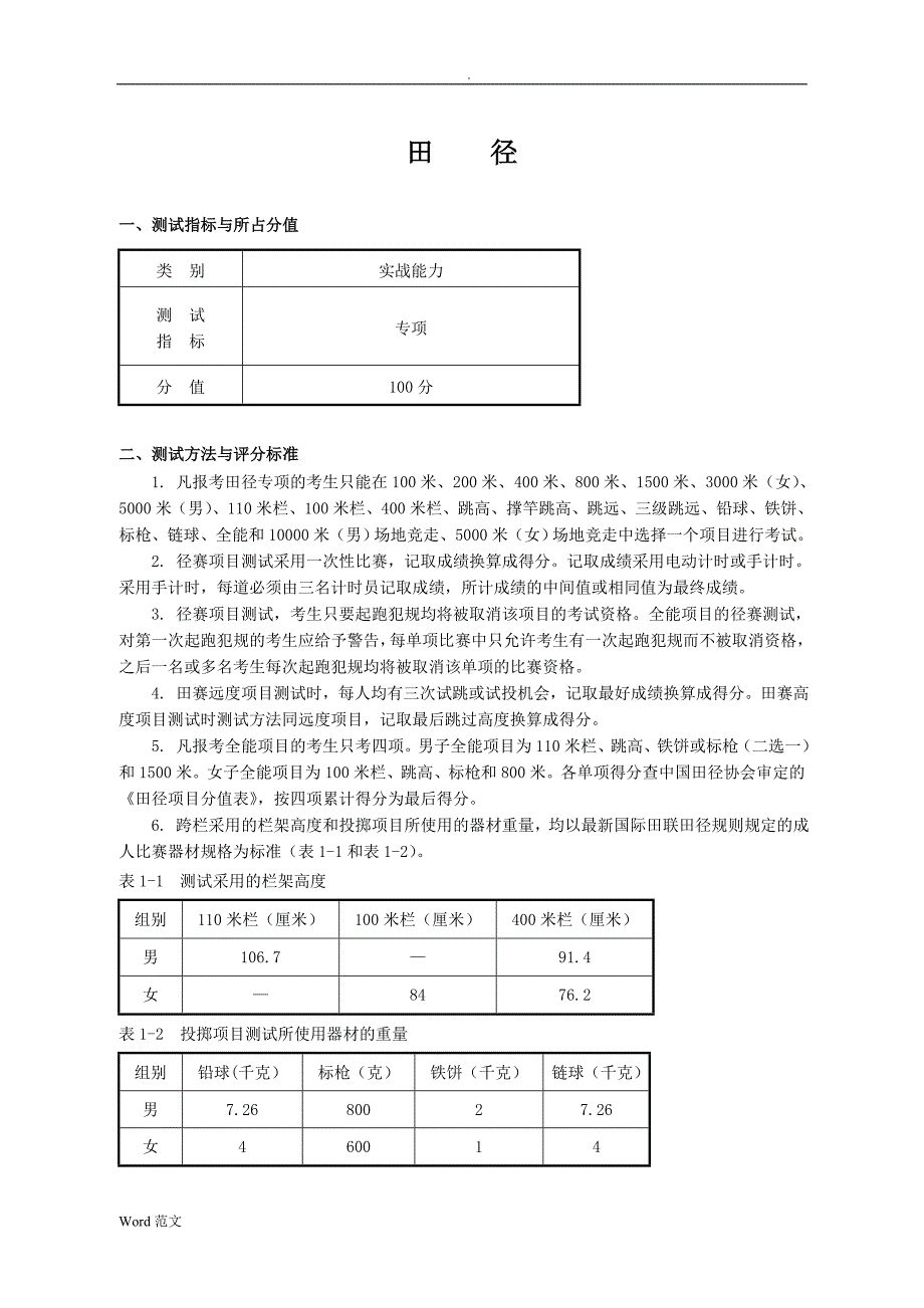体育单招各项评分标准.doc_第3页
