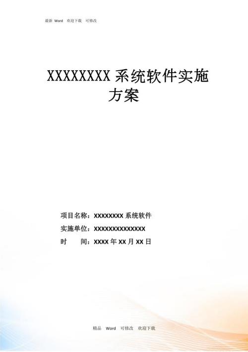 关于软件系统项目实施方案.doc