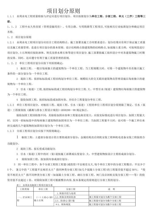 单元工程项目划分原则.doc