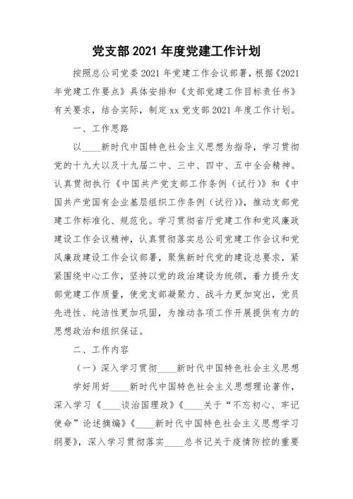 党支部2021党建工作计划.doc