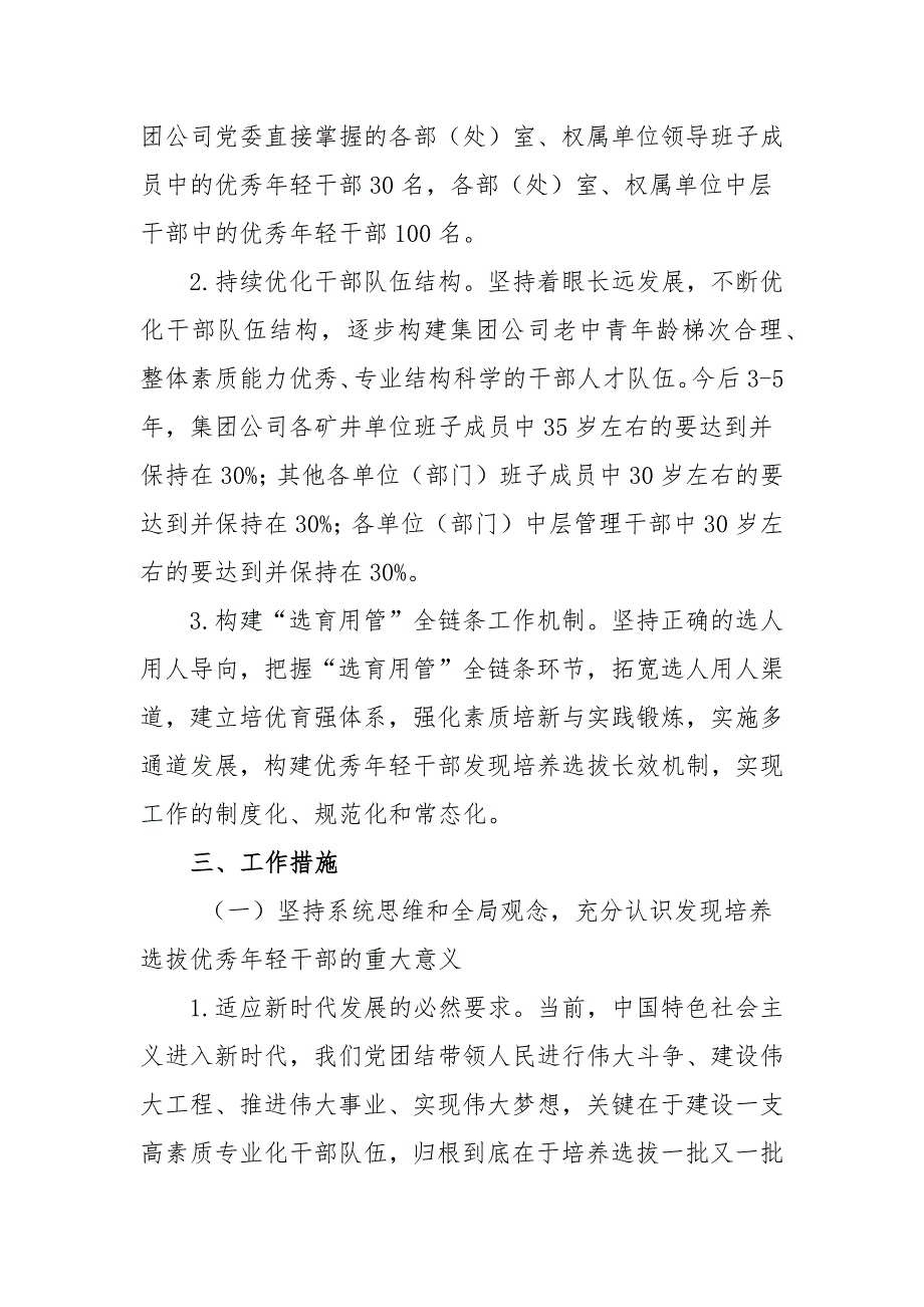 关于适应新时代要求大力发现培养选拔优秀年轻干部的规划方案范文.docx_第2页