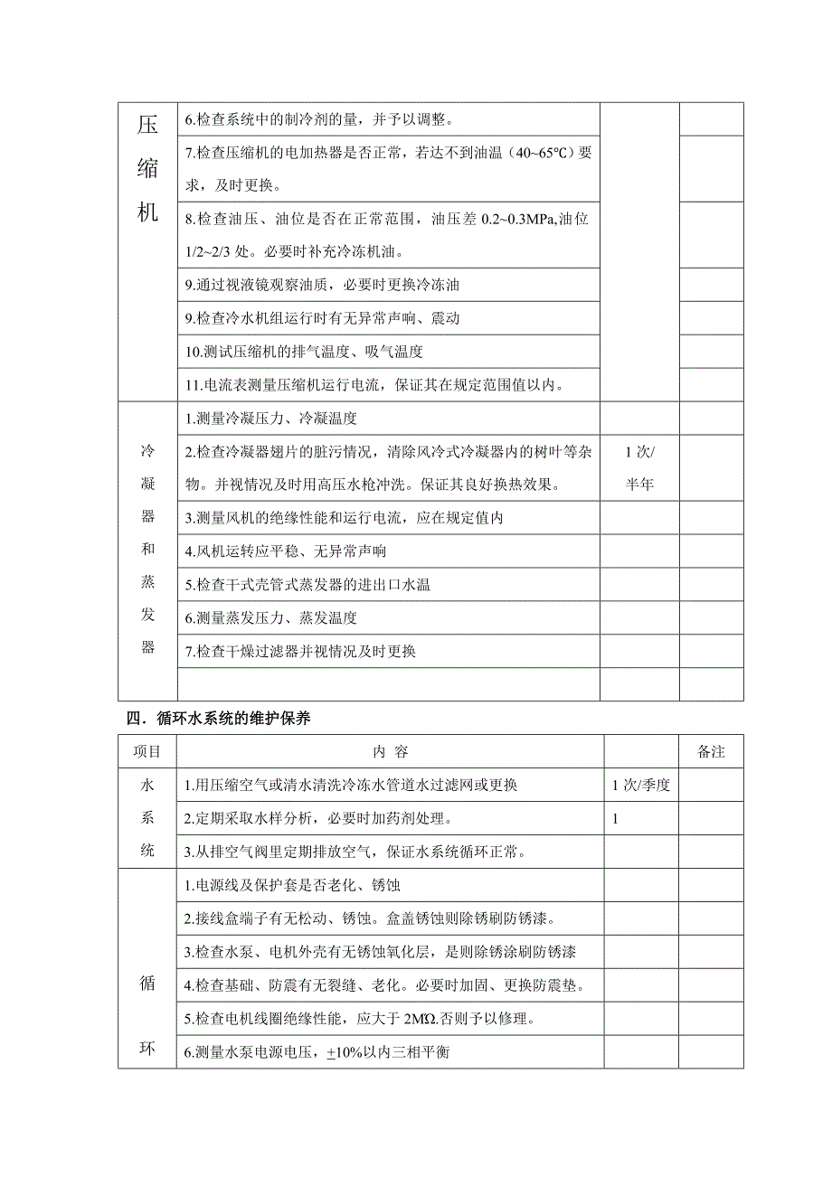 中央空调螺杆式冷水热泵机组运行维护保养计划书.doc_第2页