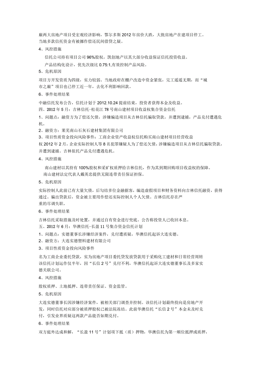出现问题的信托产品分析分解.docx_第2页