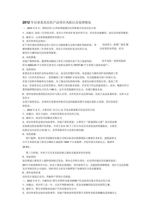 出现问题的信托产品分析分解.docx