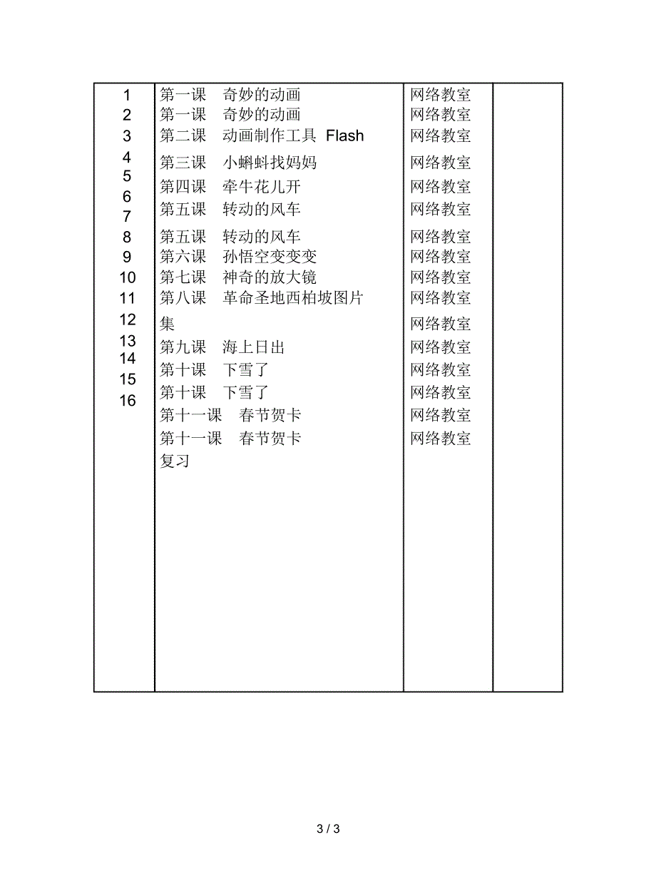 冀教版信息技术五年级上册教学工作计划.docx_第3页
