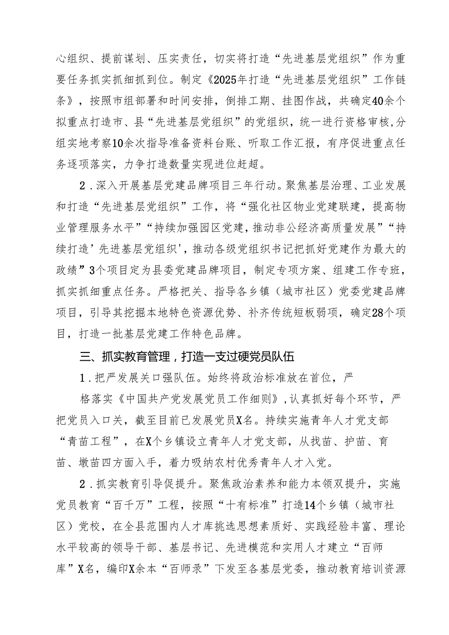 10篇2025年上半年党建工作总结及下一步计划（精编版）.docx_第3页