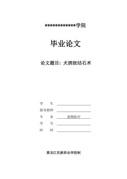 宠物医疗毕业论文.doc