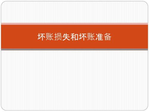 坏账损失和坏账准备.ppt