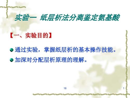 实验一纸层析法分离鉴定氨基酸.ppt