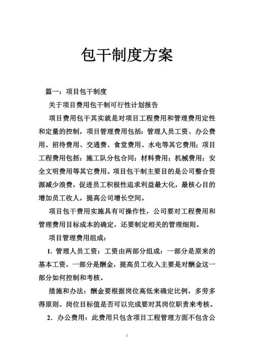 包干制度方案.doc