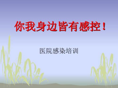 你我身边皆有感控医院感染培训.ppt