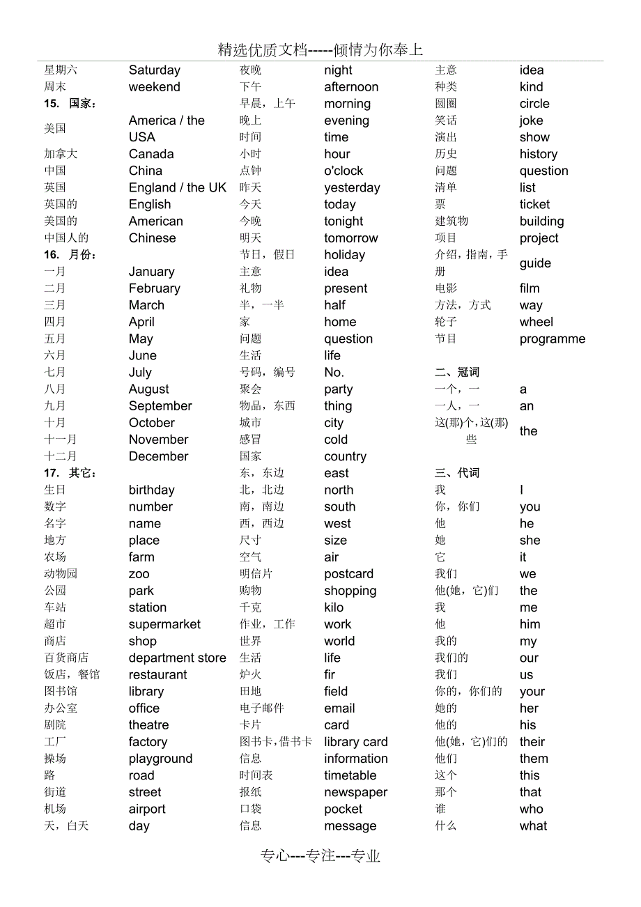 外研版小学英语三年级至五年级核心词汇分类表.docx_第3页