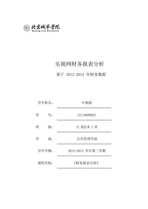 乐视网财务报表分析.doc