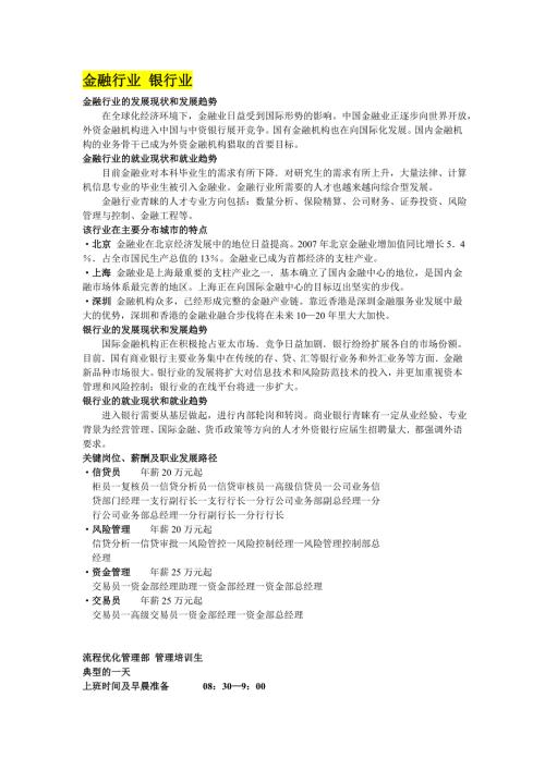 关于金融行业的发展现状和发展趋势.doc