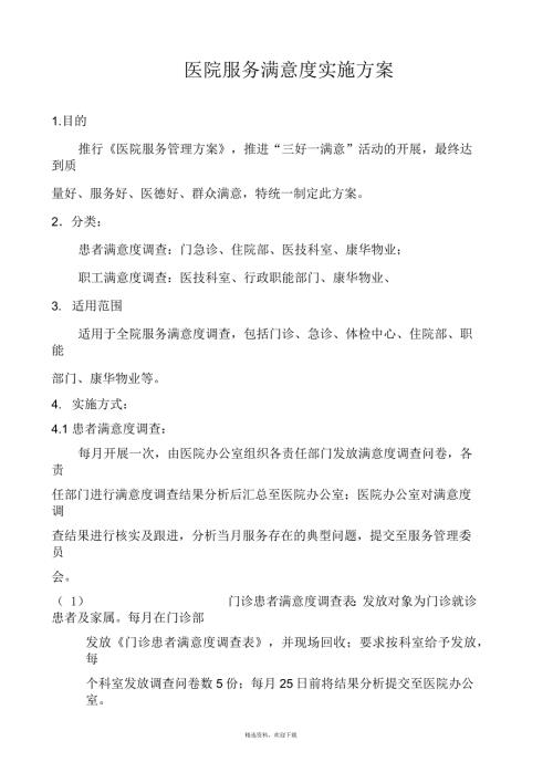 医院满意度调查实施方案.docx