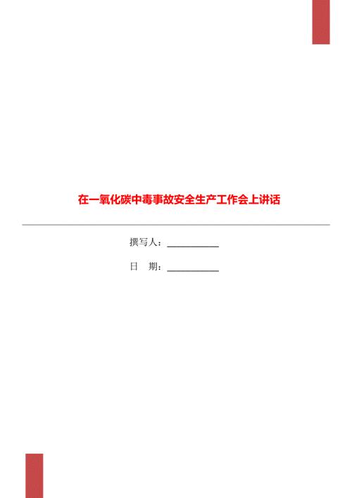 在一氧化碳中毒事故安全生产工作会上讲话.doc