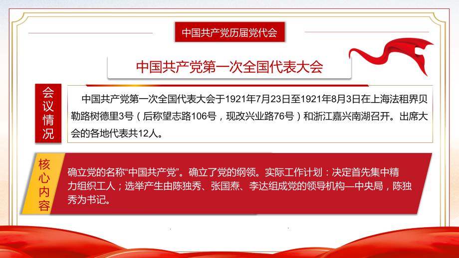 专题课件一大到十九大简介历次党代会PPT模板.pptx_第3页