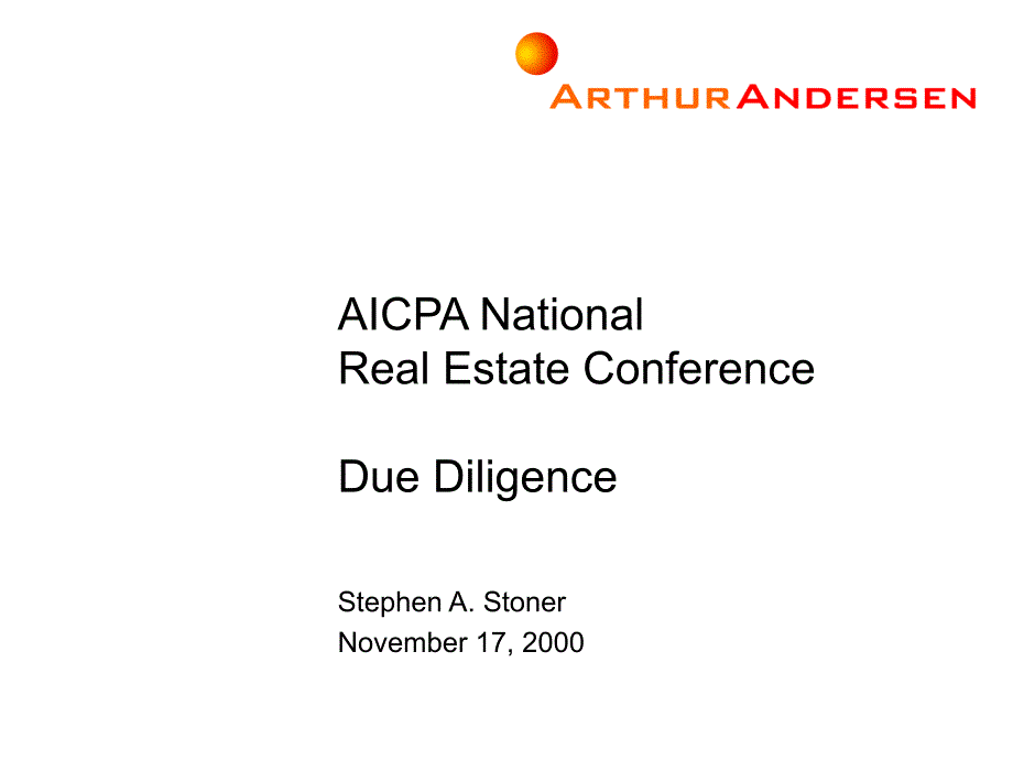 安达信AICPA的房地产尽职调查报告.ppt_第1页