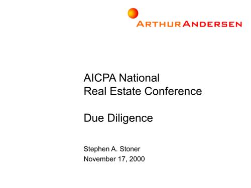 安达信AICPA的房地产尽职调查报告.ppt